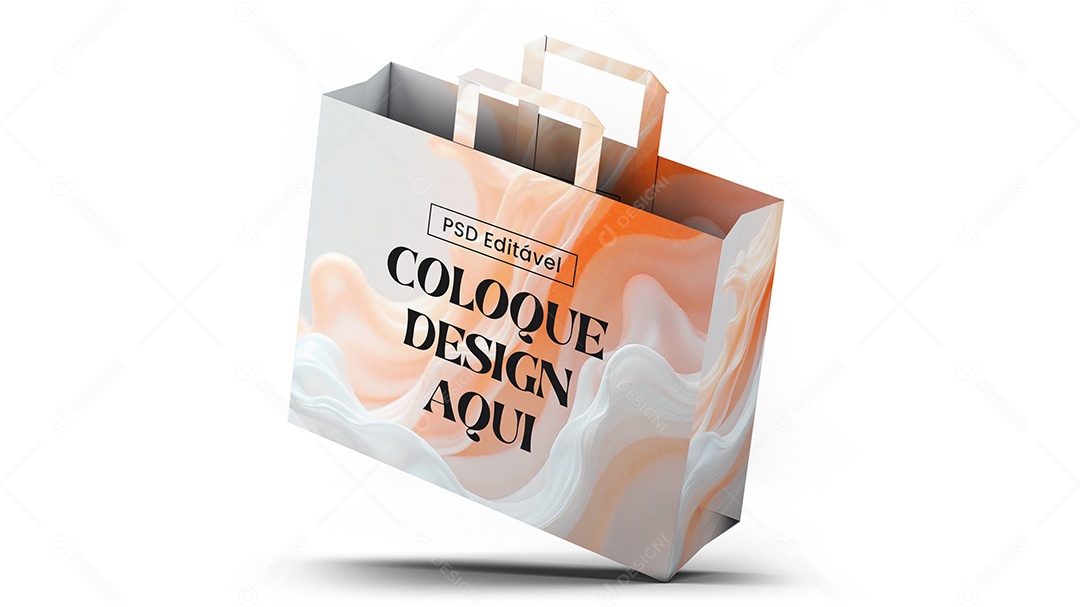 Mockup de Sacola Inclinada PSD Editável