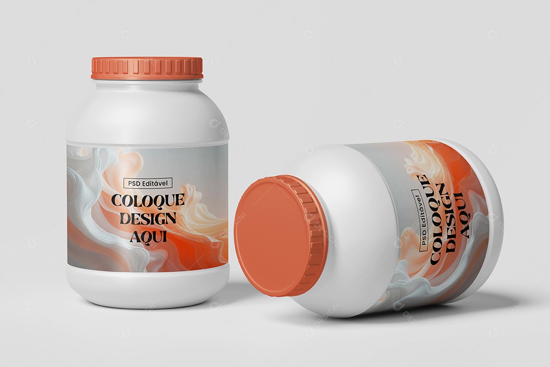 Mockup de Dois Potes PSD Editável