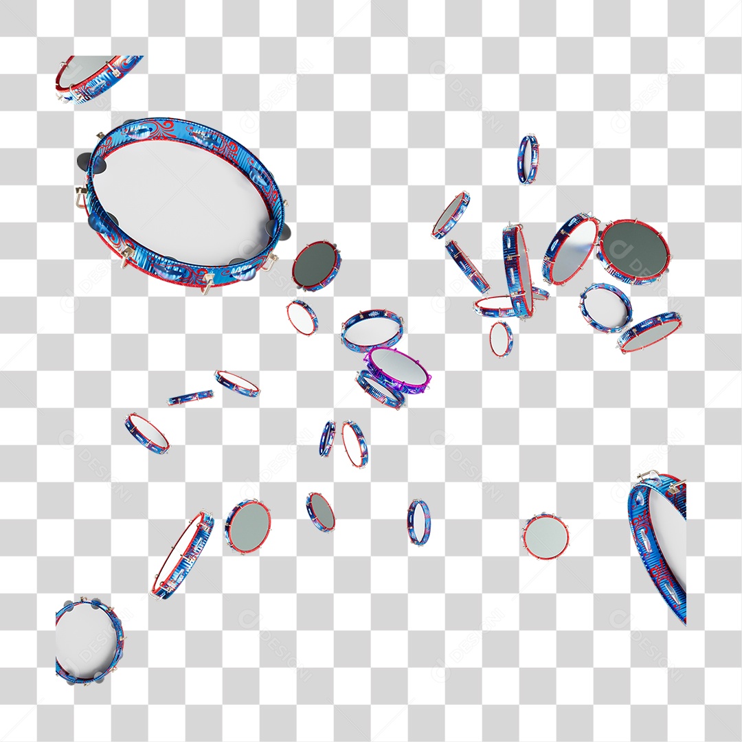 Elemento 3D Pandeiros PNG Transparente