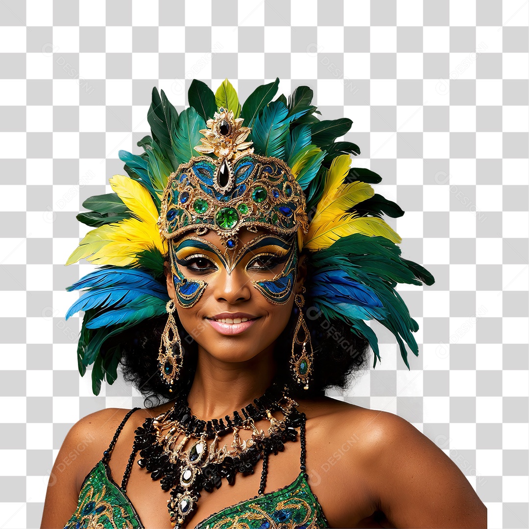 Mulher com Fantasia de Carnaval PNG Transparente