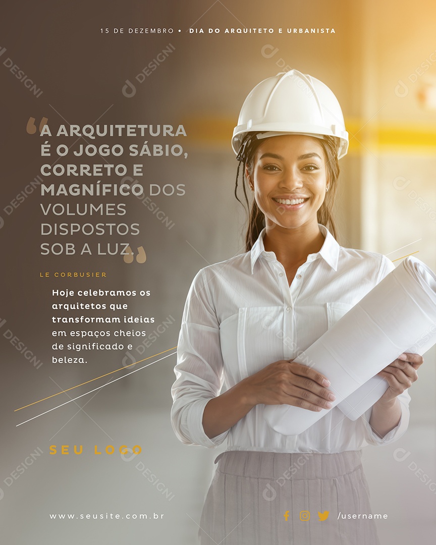 Day of the Architect December 15 Correct and Magnificent Social Media PSD Editable
