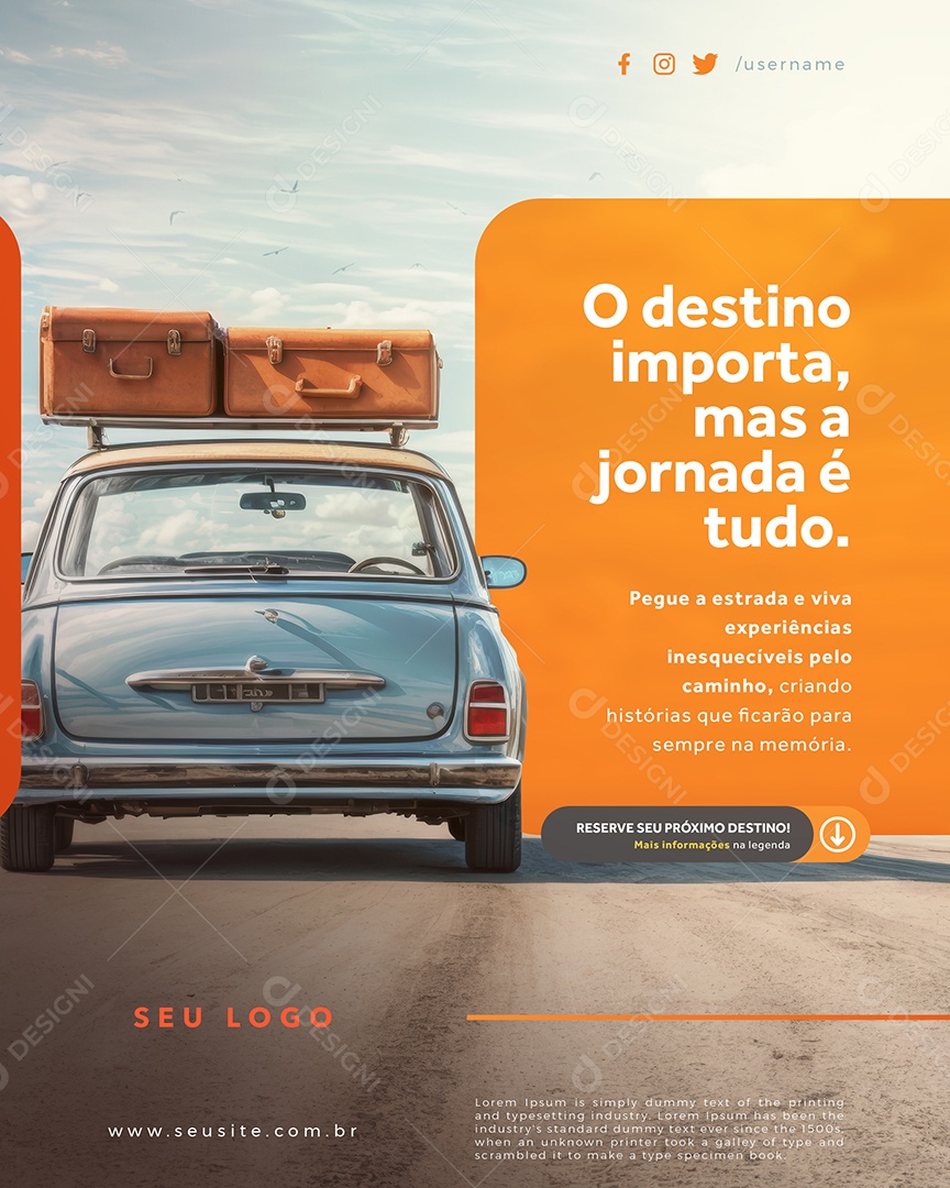 Agência de Turismo Histórias Que Ficarão Para Sempre Social Media PSD Editável