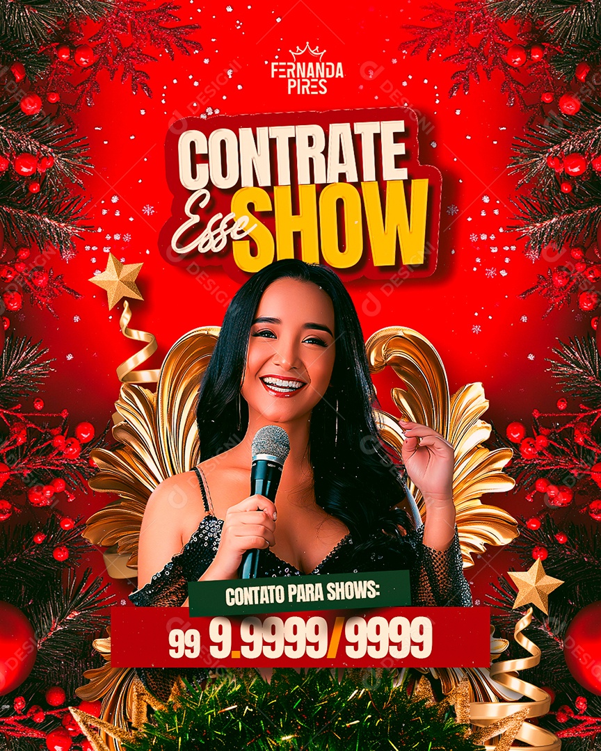 Flyer Natalino Contrate Esse Show Social Media PSD Editável