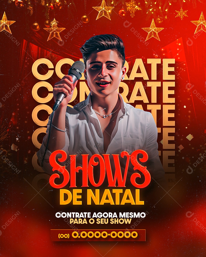 Flyer Contrate Shows d Natal Social Media PSD Editável