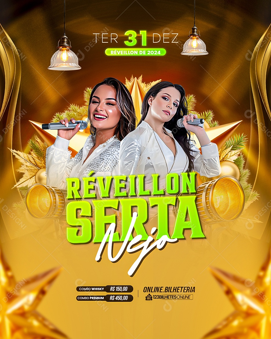 Flyer Réveillon Serta Nejo Social Media PSD Editável
