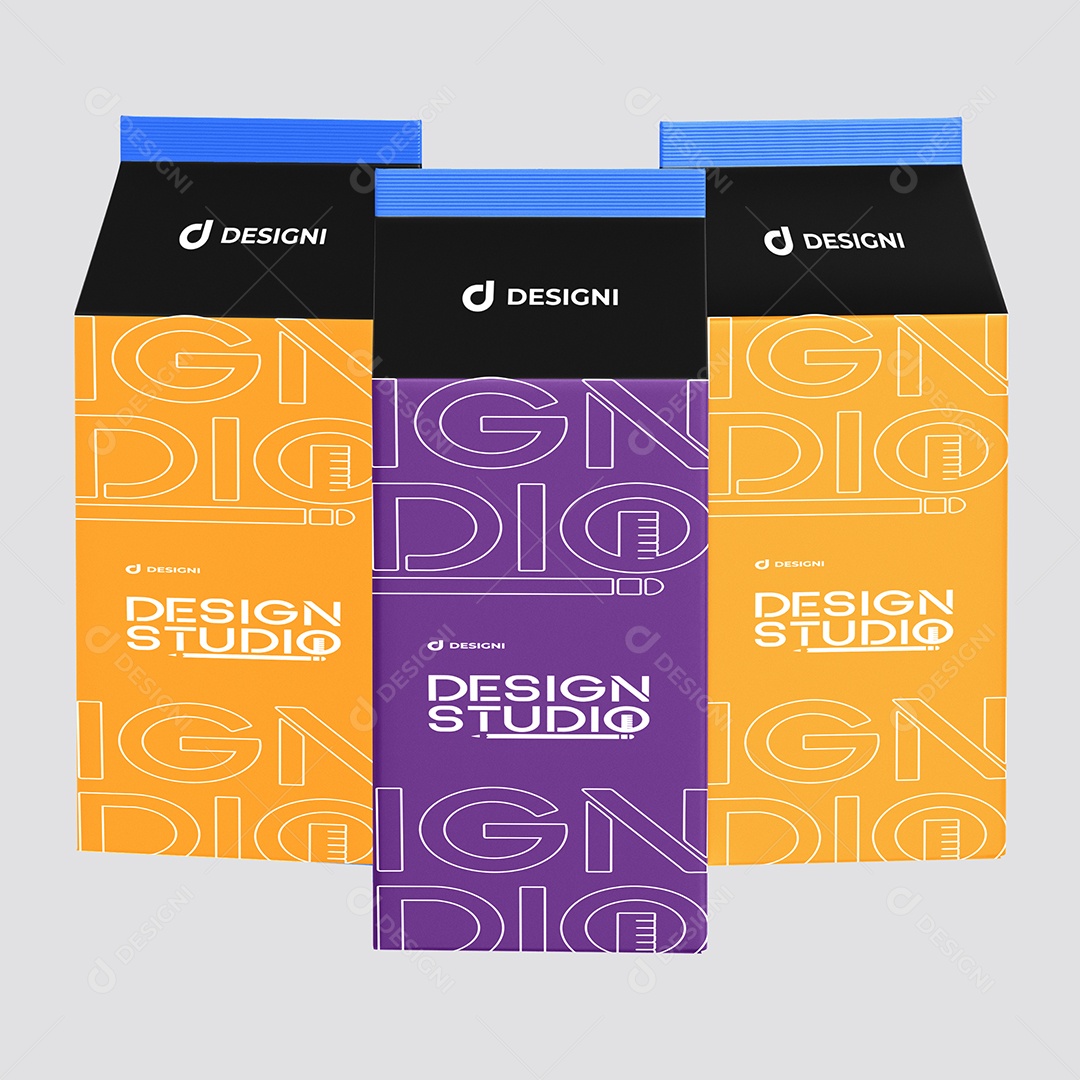 Mockup Caixa de Suco Trio PSD Editável