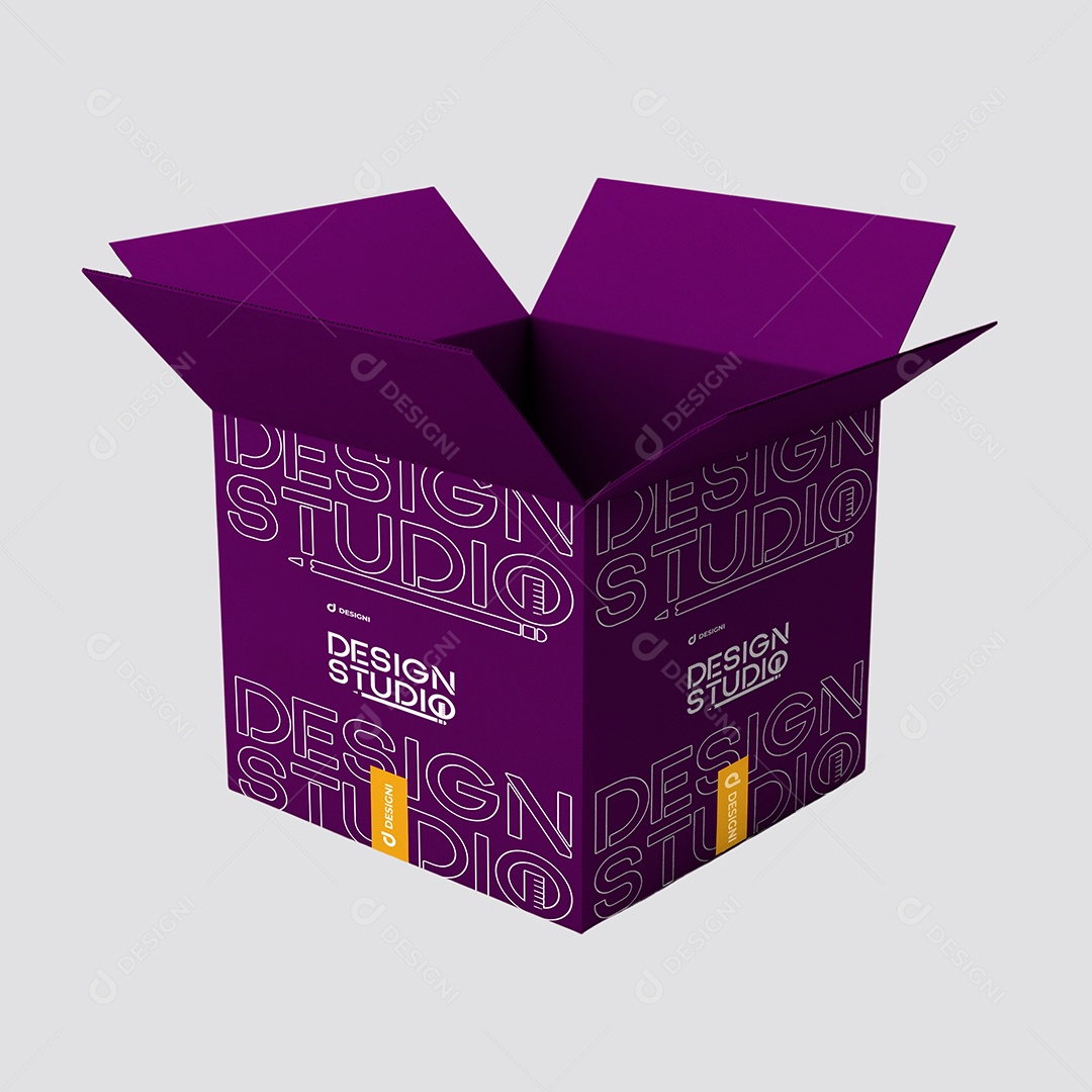 Mockup Caixa de Papelão Aberta PSD Editável