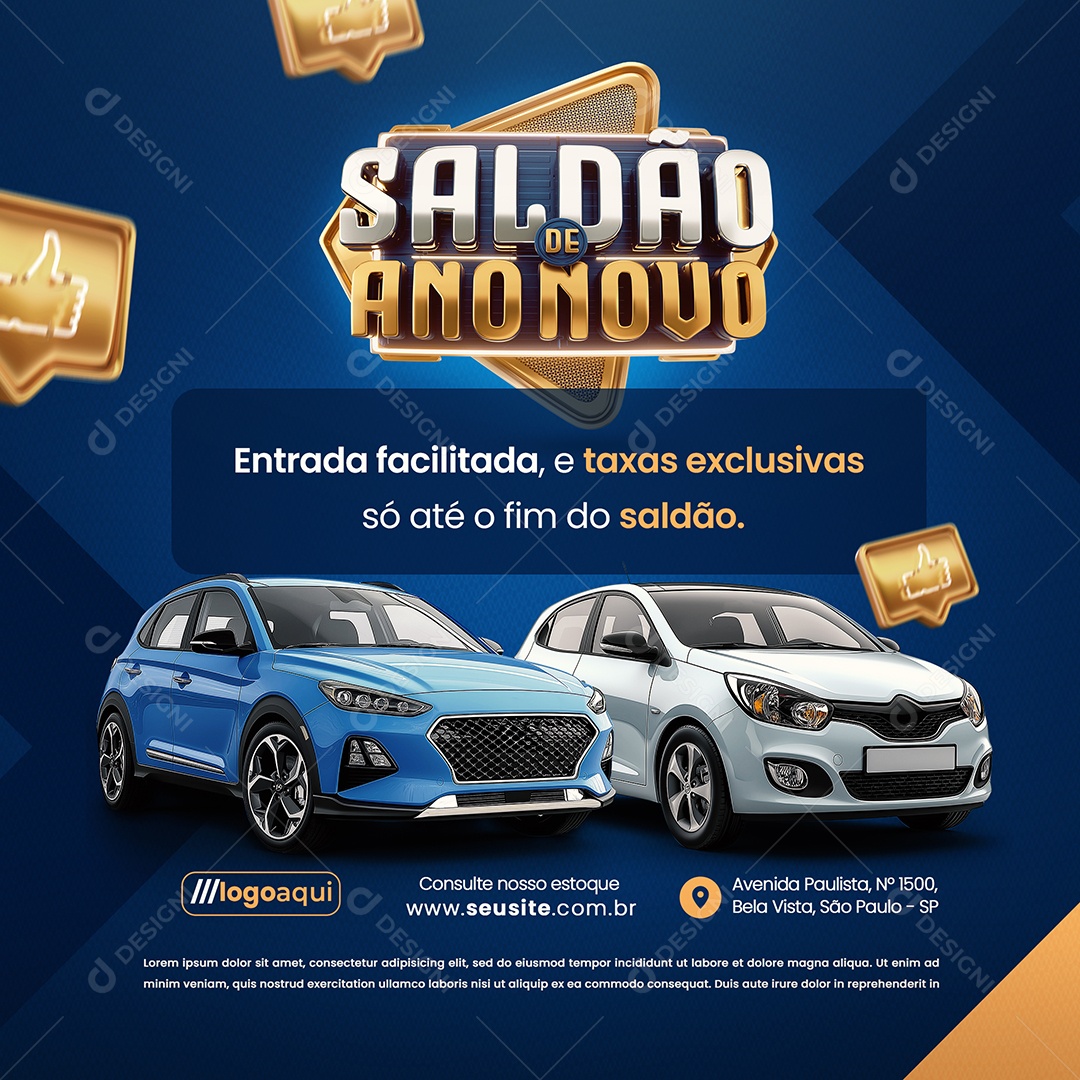 New Years Eve Car Shop Entry Facilitated Social Media PSD Editable
