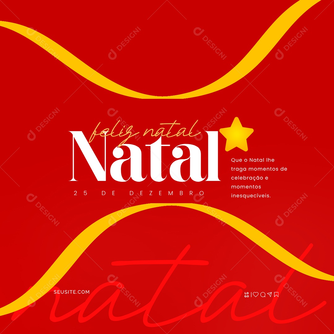Feliz Natal 25 de Dezembro Social Media PSD Editável
