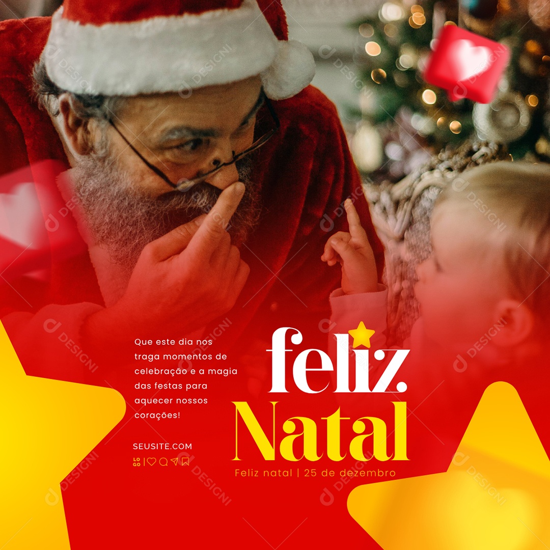 Feliz Natal 25 de Dezembro Social Media PSD Editável