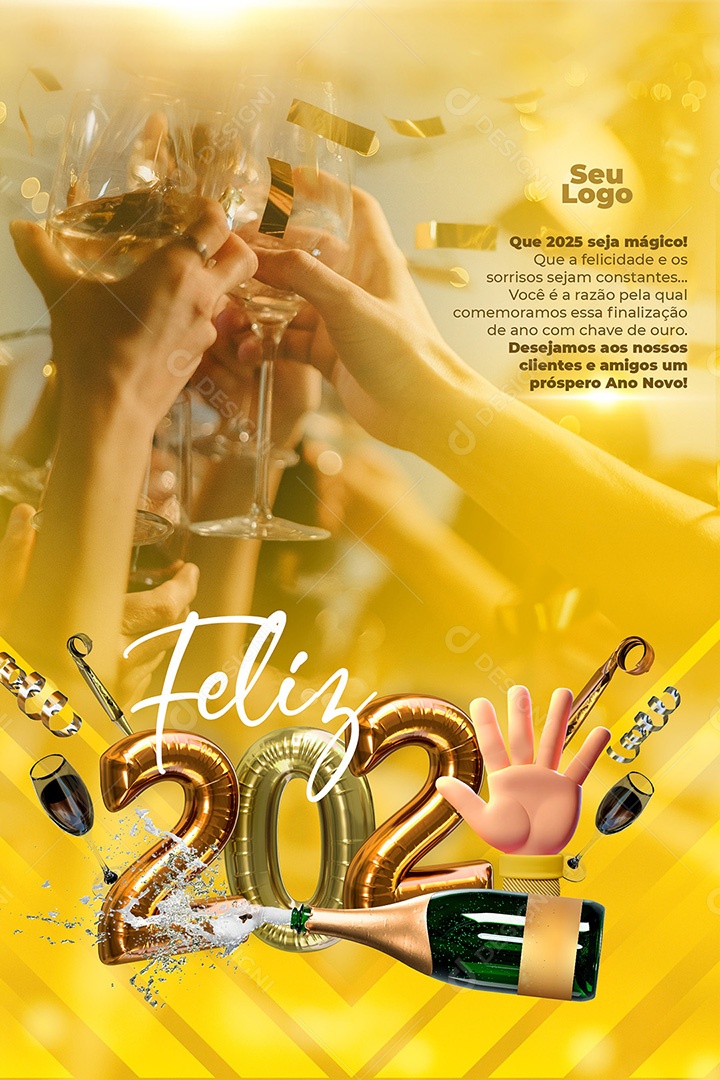 Story Feliz 2025 Ano Novo 01 de Janeiro Social Media PSD Editável