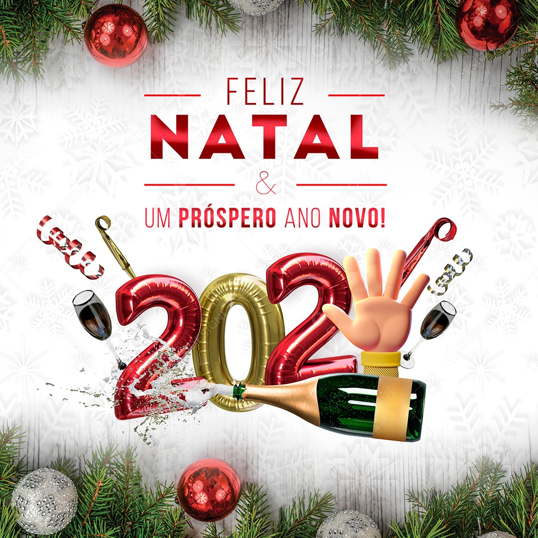 Feliz Natal e um Próspero 2025 Social Média PSD Editável