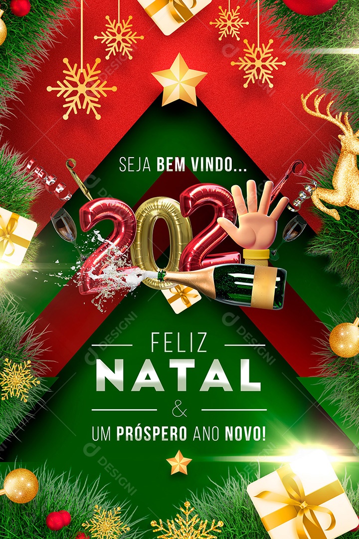 Story Seja Bem Vindo 2025 Feliz Natal Social Media PSD Editável