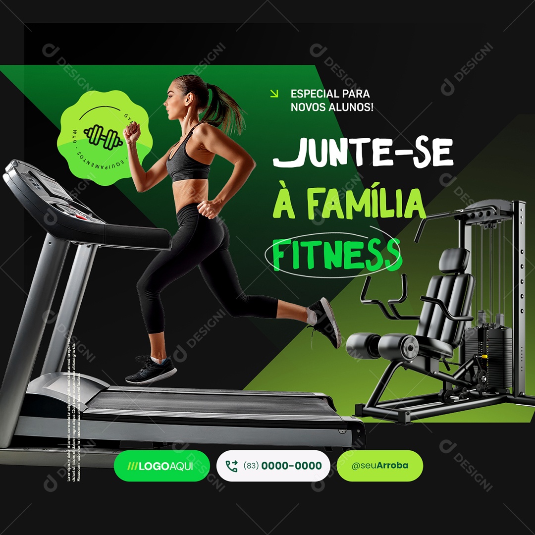 Academia Junte-Se à Família Fitness Social Media PSD Editável