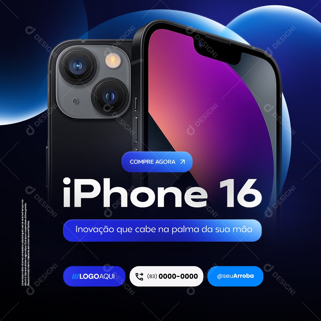 Loja de Celular Iphone 16 Inovavação Social Media PSD Editável