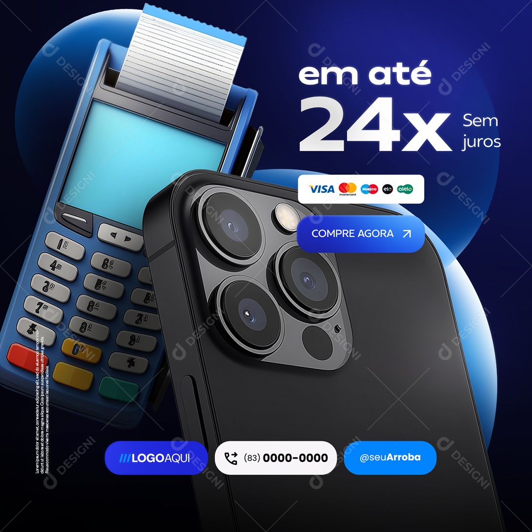 Loja de Celular Iphone Compre Agora Social Media PSD Editável