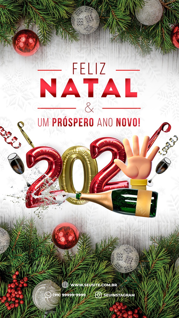 Story Natal e um Próspero 2025 Social Média PSD Editável