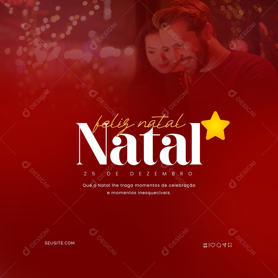 Feliz Natal 25 de Dezembro Social Media PSD Editável