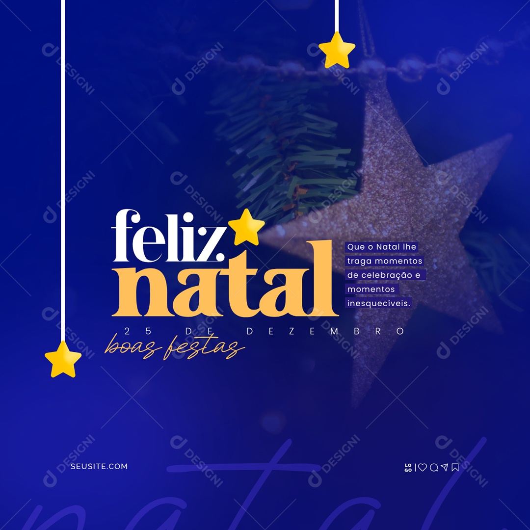 Feliz Natal 25 de Dezembro Social Media PSD Editável