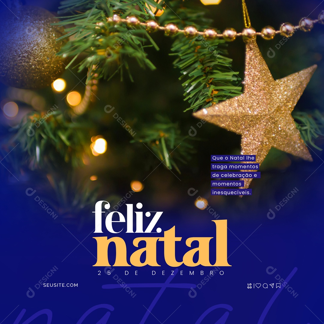 Feliz Natal 25 de Dezembro Social Media PSD Editável