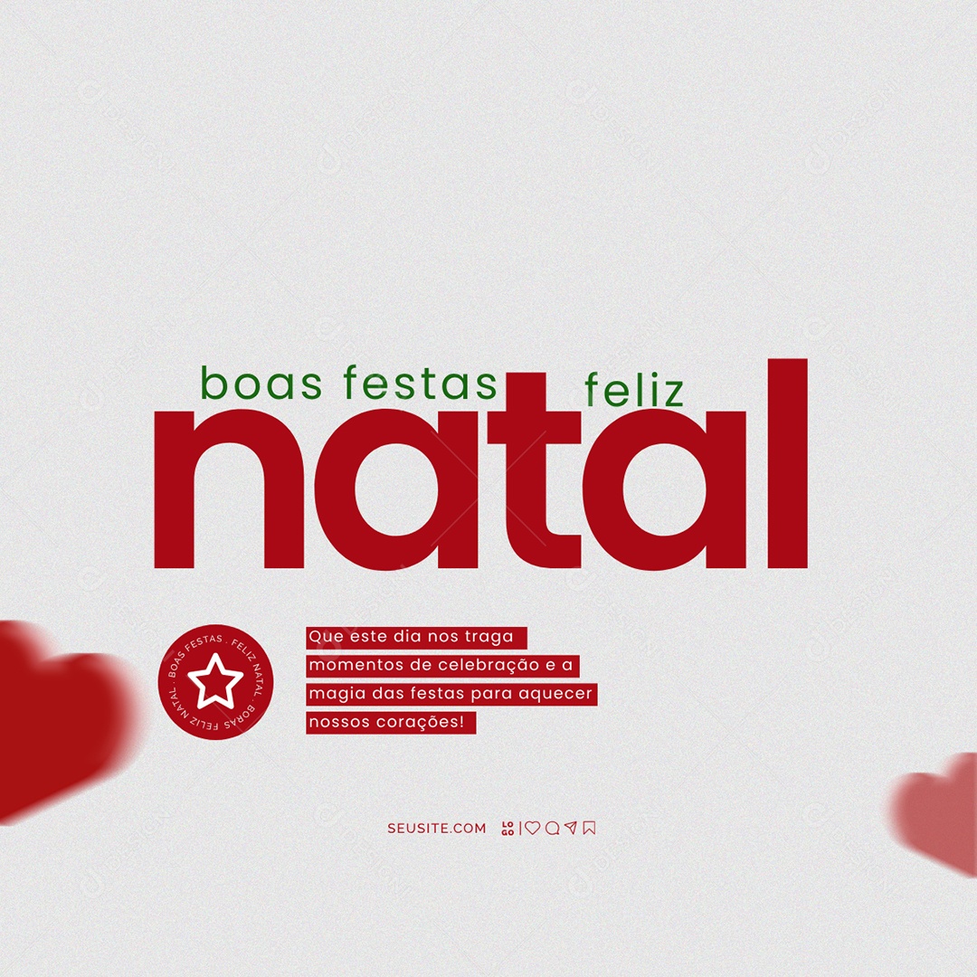 Boas Festas Feliz Natal 25 de Dezembro Social Media PSD Editável