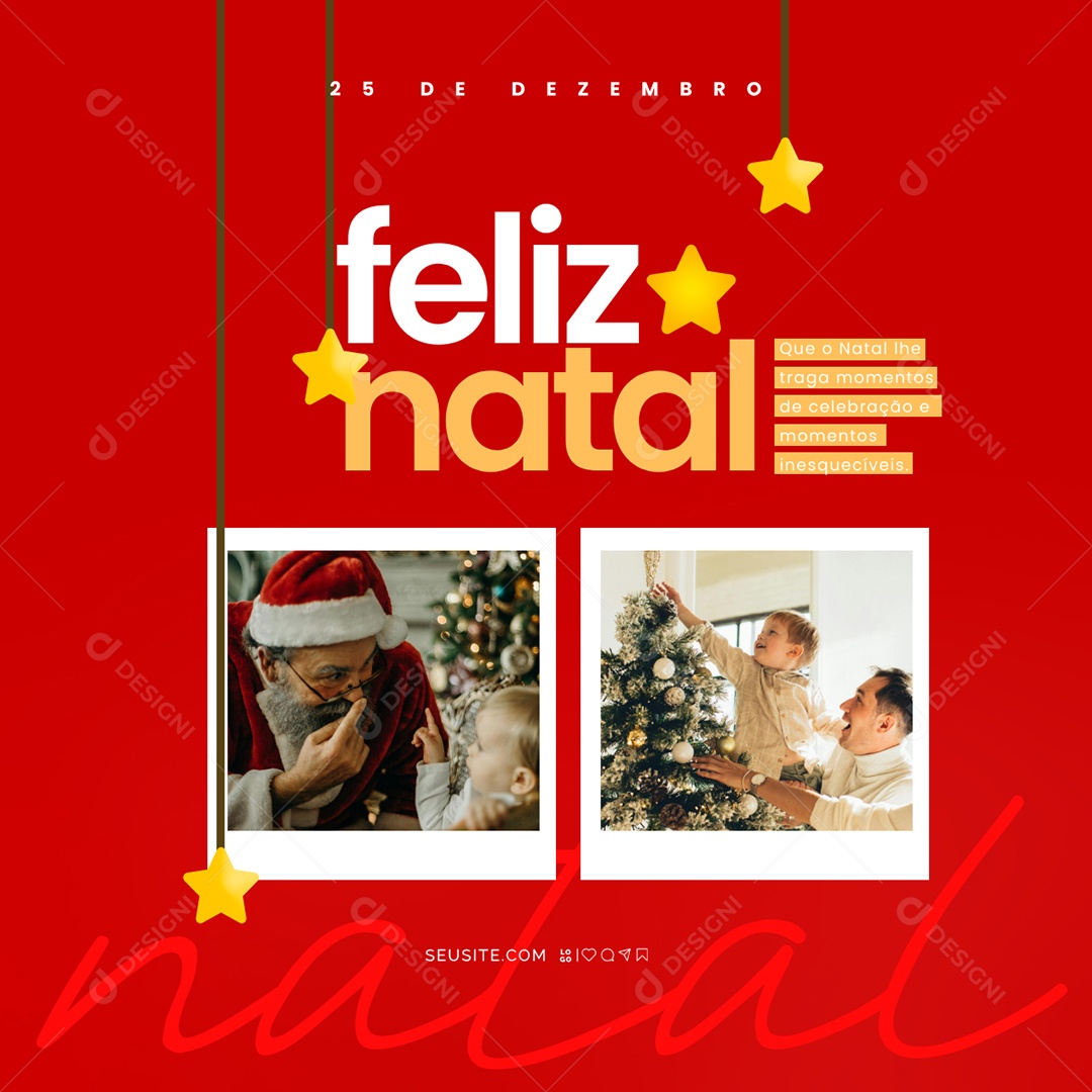 Feliz Natal 25 de Dezembro Social Media PSD Editável