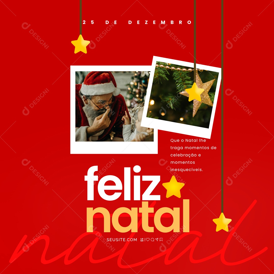 Feliz Natal 25 de Dezembro Social Media PSD Editável