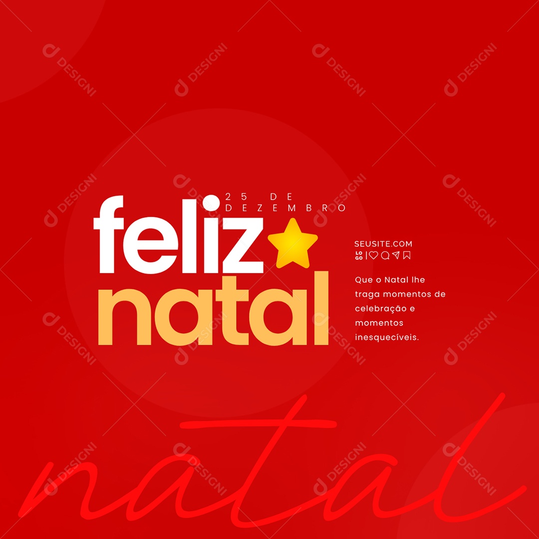 Feliz Natal 25 de Dezembro Social Media PSD Editável