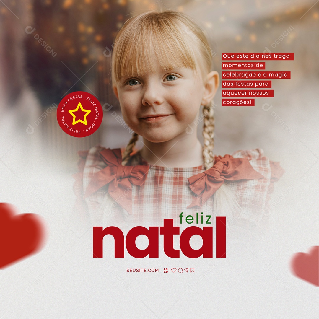 Feliz Natal 25 de Dezembro Social Media PSD Editável