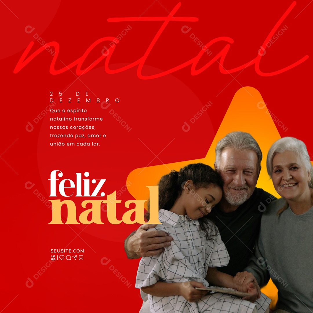 Feliz Natal 25 de Dezembro Família Social Media PSD Editável