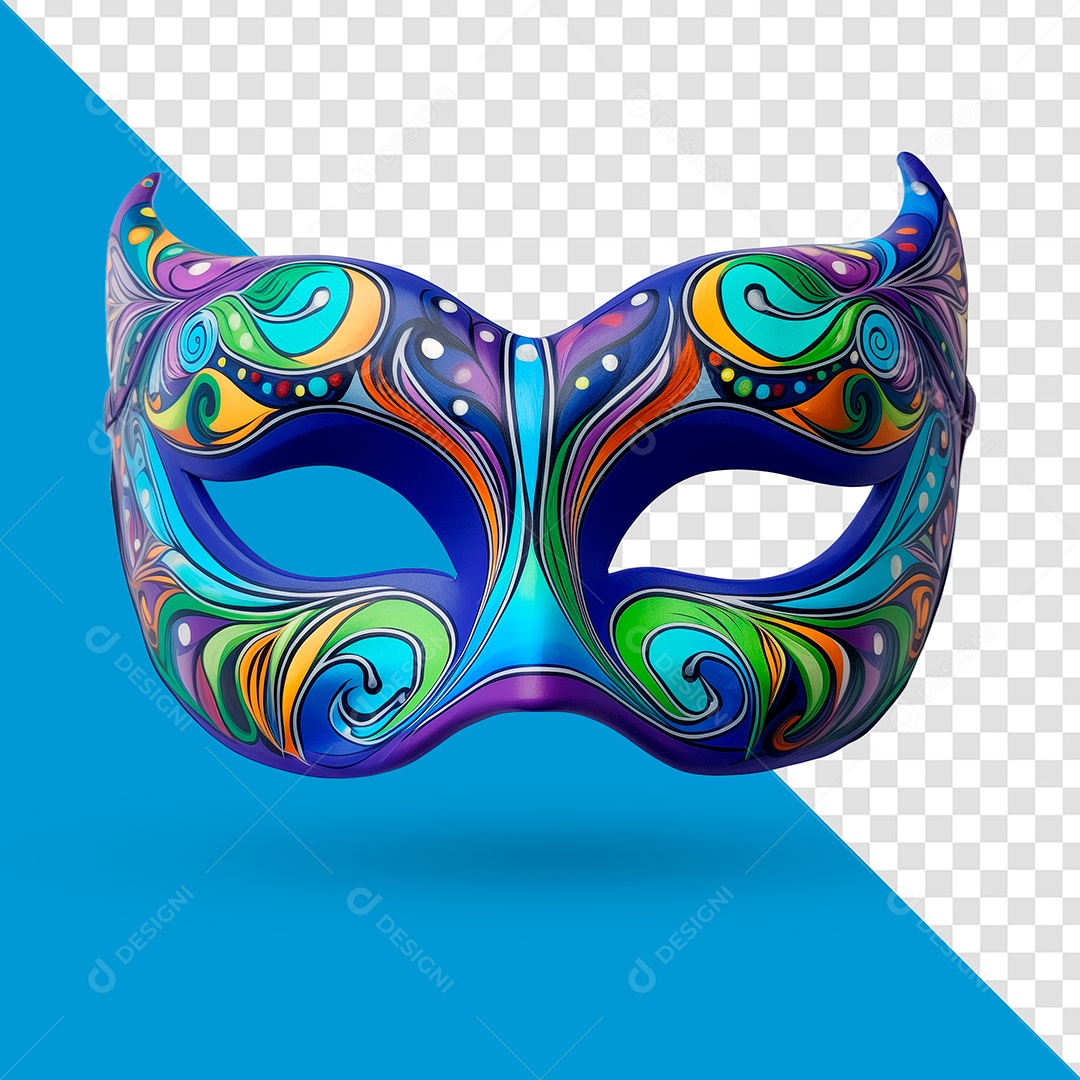 Mascara de Carnaval Azul PSD