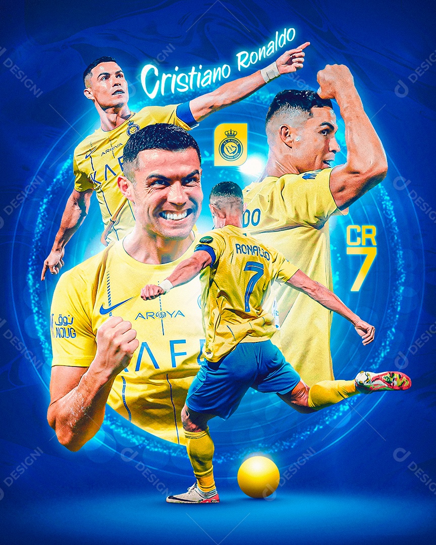 Post Futebol Cristiano Ronaldo Cr7 Feed Social Media PSD Editável