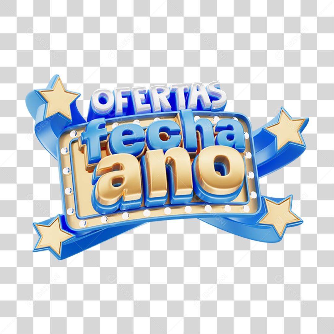Selo 3D Ofertas Fecha Ano PNG Transparente