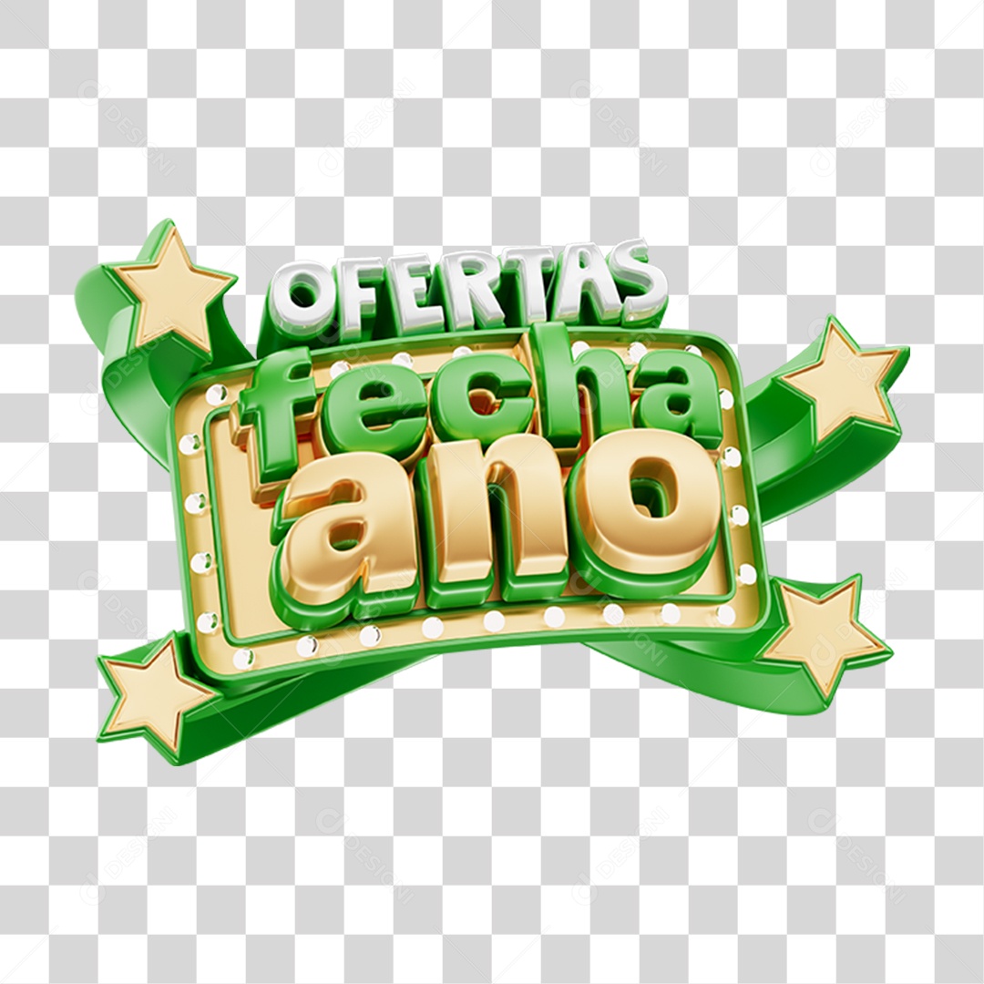 Selo 3D Ofertas Fecha Ano PNG Transparente