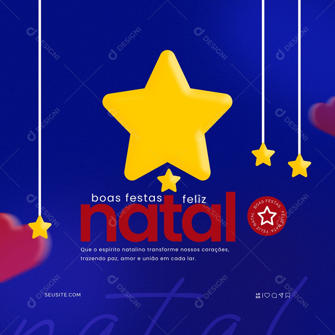 Feliz Natal 25 de Dezembro Social Media PSD Editável