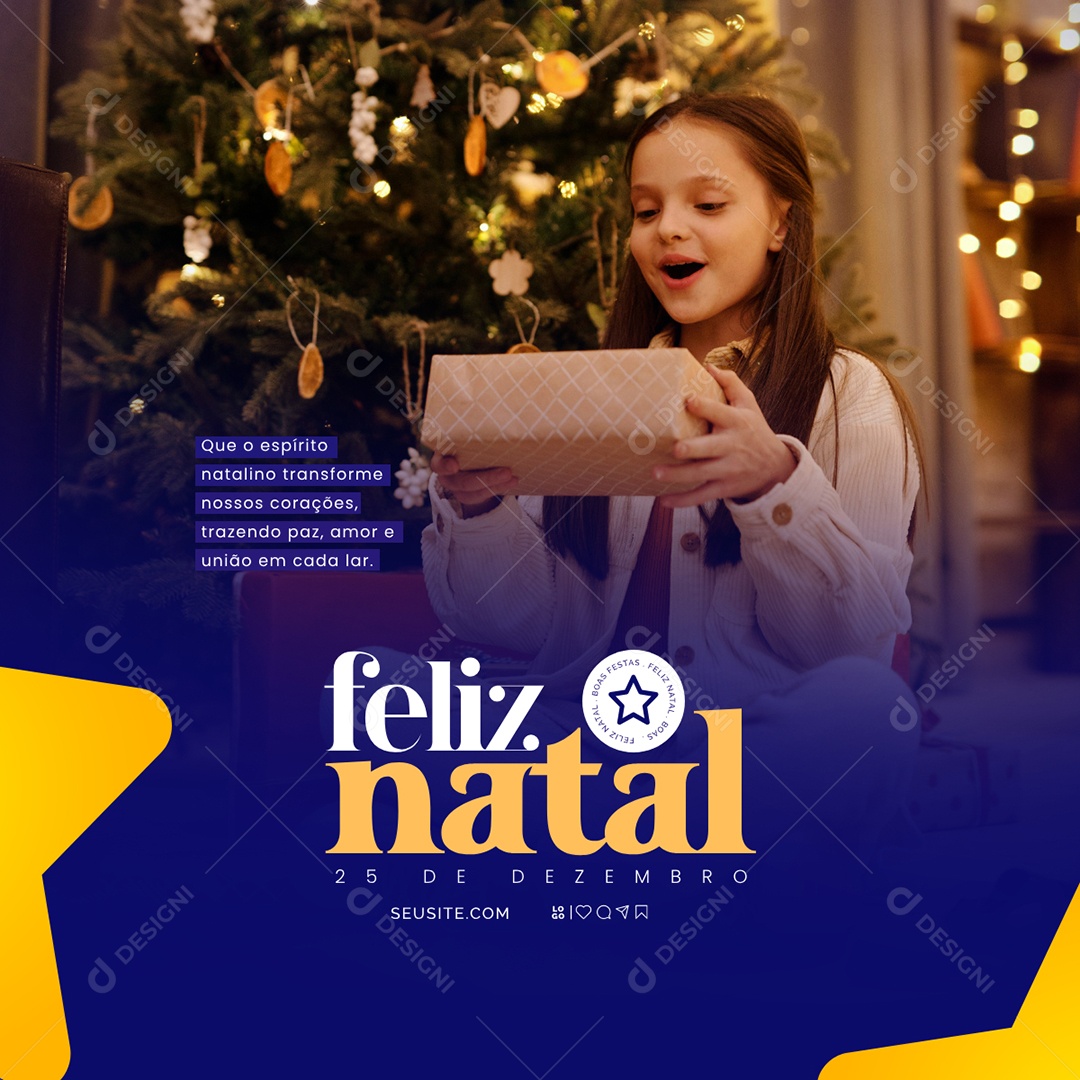 Feliz Natal 25 de Dezembro Social Media PSD Editável
