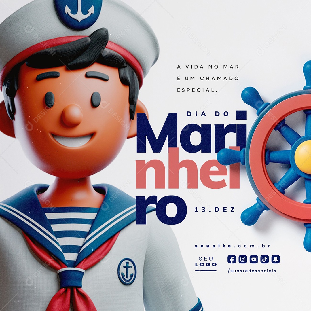 Dia do Marinheiro 13 de Dezembro Social Media PSD Editável