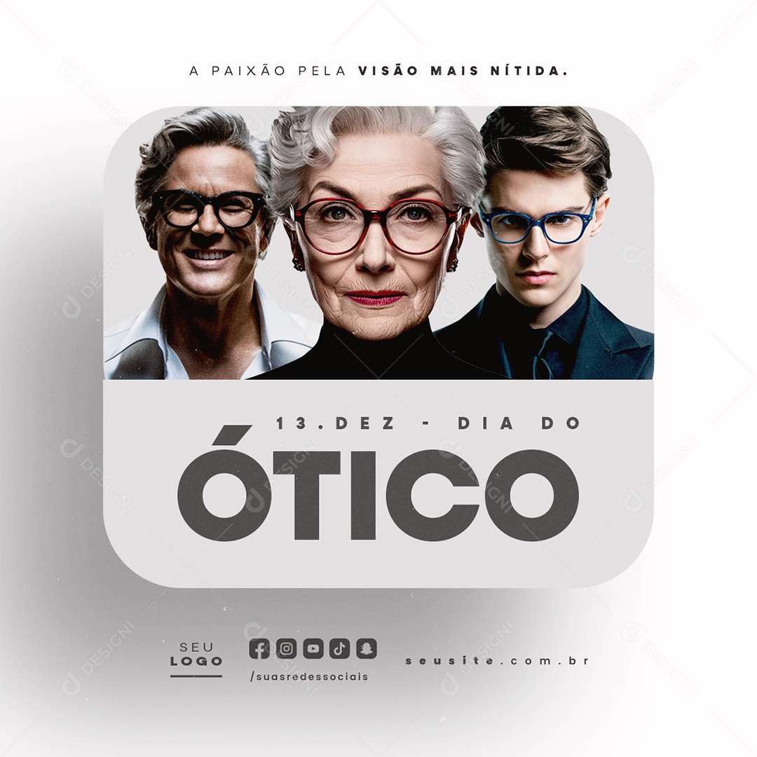Dia do Ótico 13 de Dezembro Social Media PSD Editável