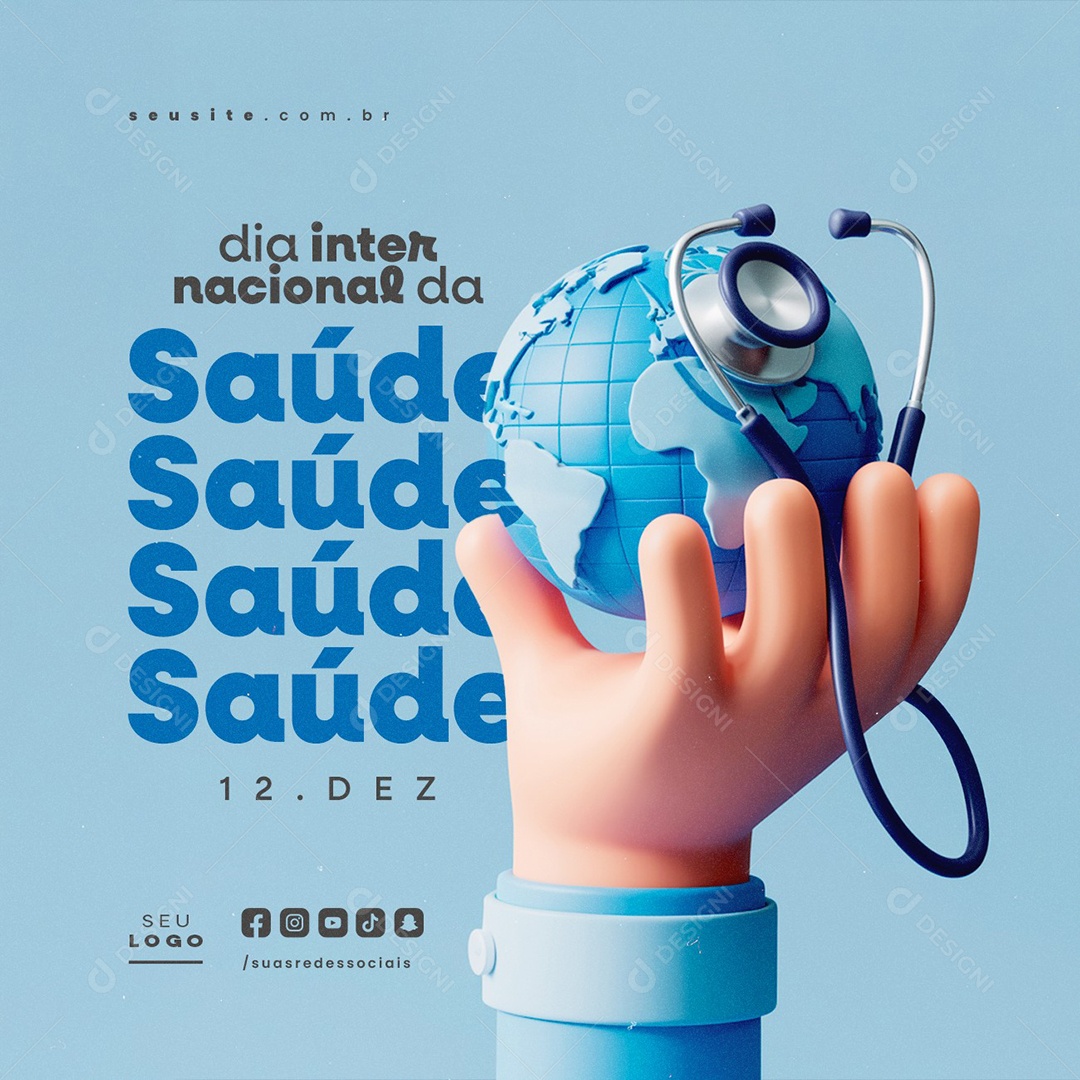 Dia Internacional da Saúde 12 de Dezembro Social Media PSD Editável