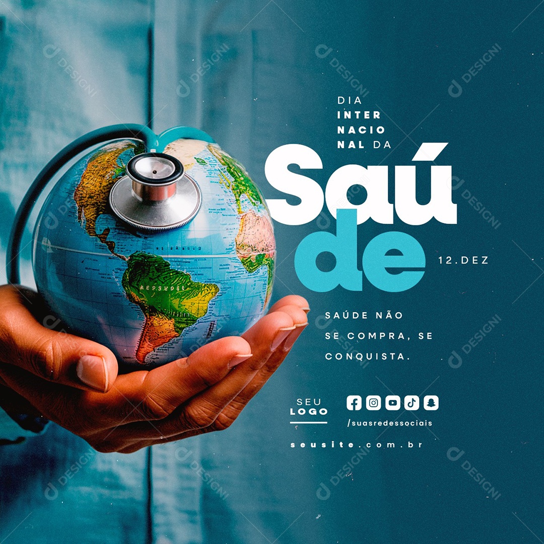 Dia Internacional da Saúde 12 de Dezembro Social Media PSD Editável