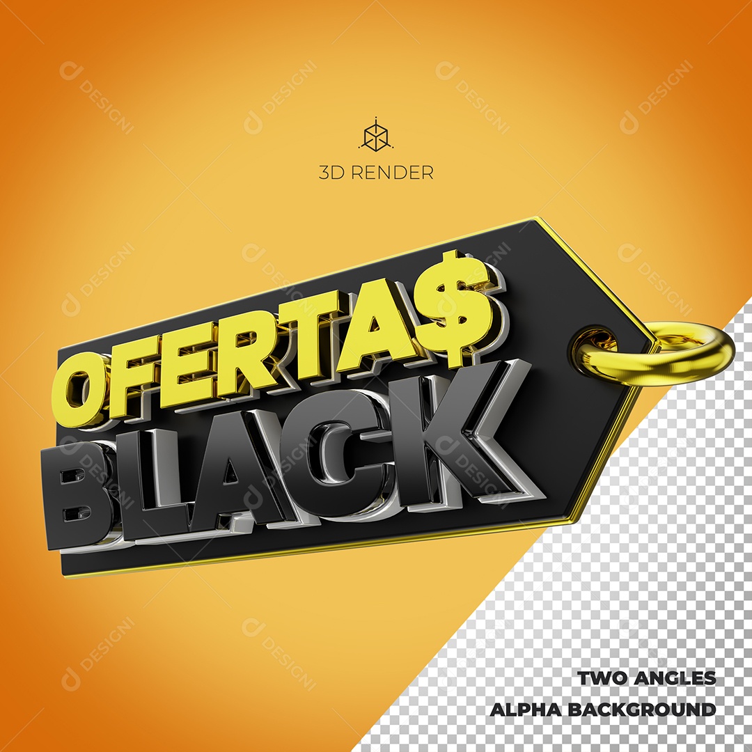 Black Ofertas Selo 3D PSD