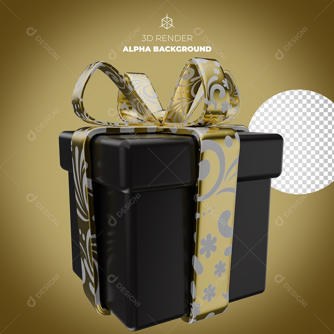 Caixa de Presente Elemento 3D PSD