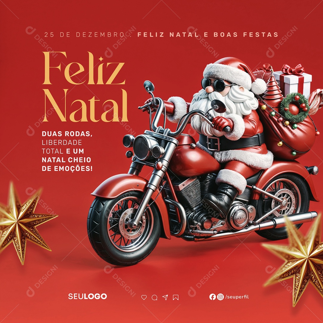 Feliz Natal 25 de Dezembro Social Media PSD Editável