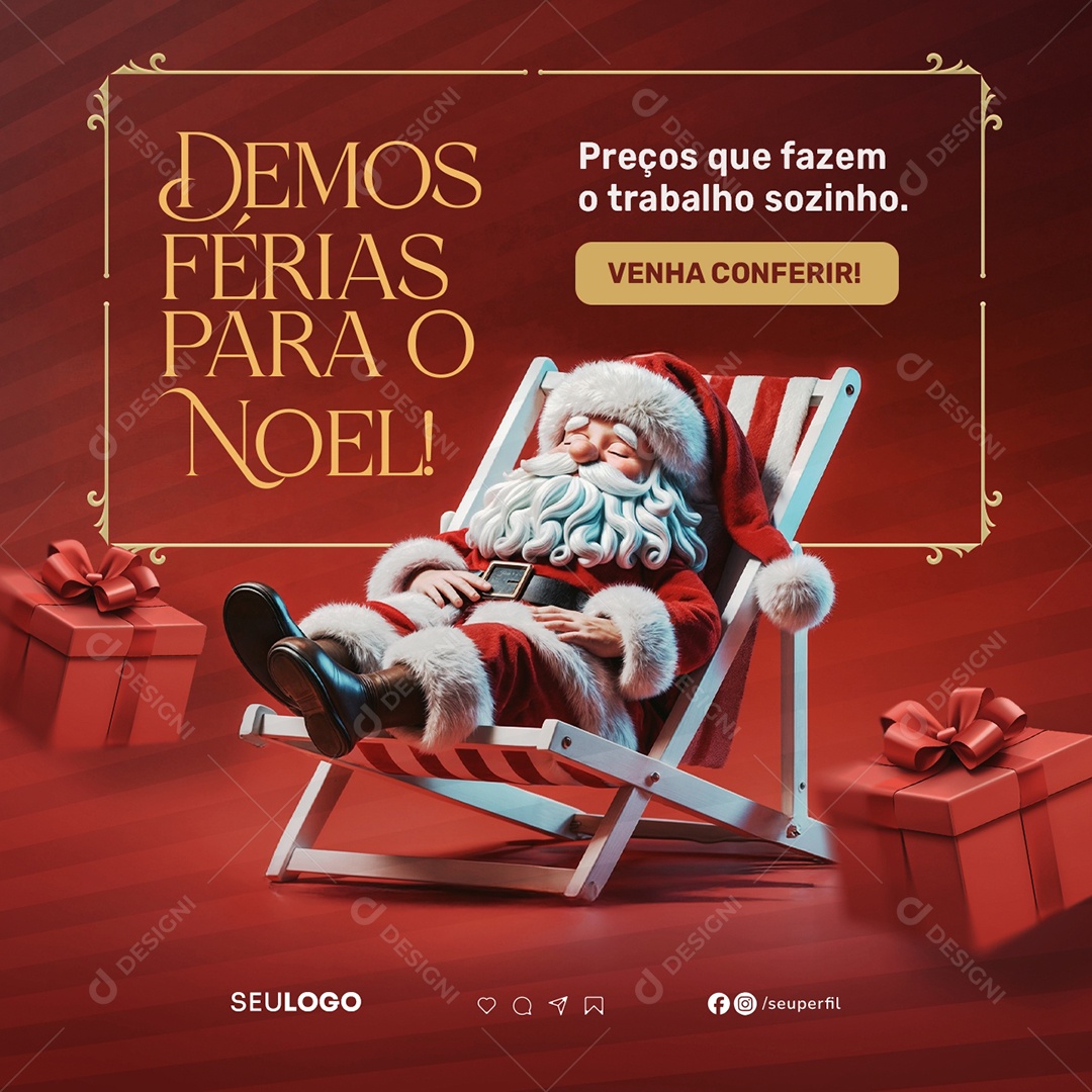 Lojas Demos Férias Para o Noel Preços Que Fazem o Trabalho Sozinho Social Media PSD Editável