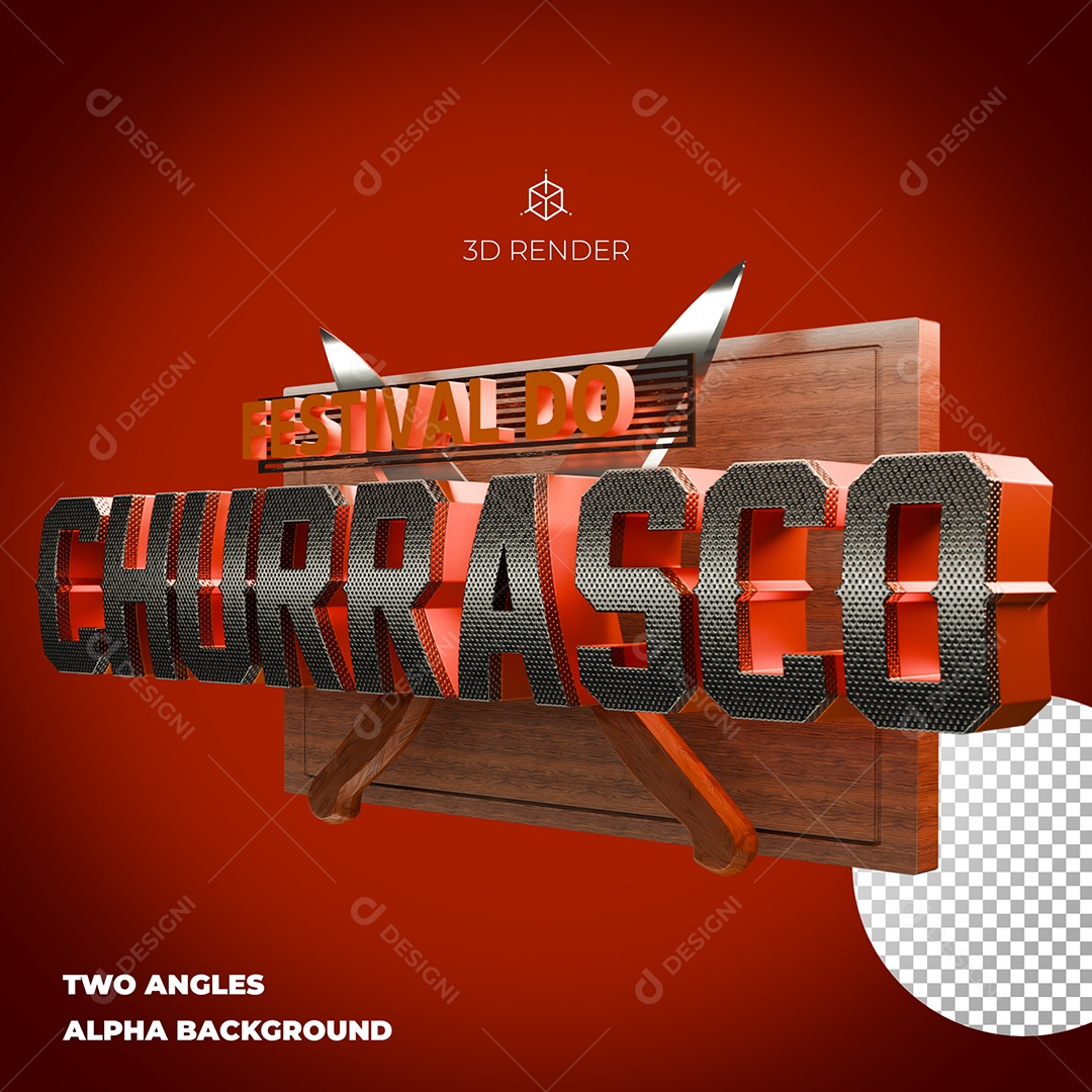 Festival do Churrasco Selo 3D PSD