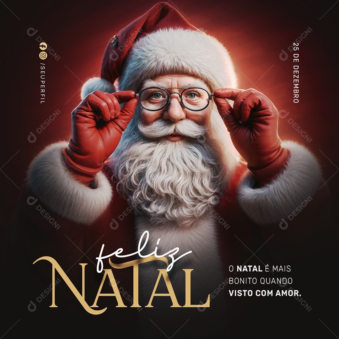 Feliz Natal 25 de Dezembro Academia Social Media PSD Editável