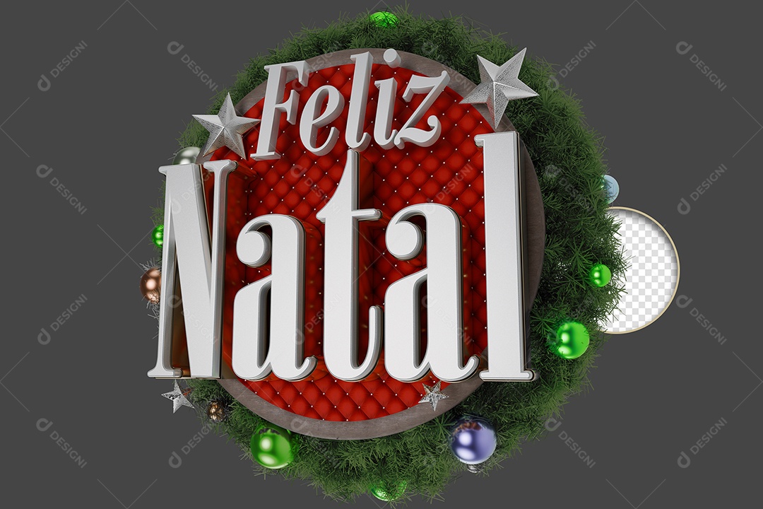 Selo 3D Feliz Natal Para Composição PSD