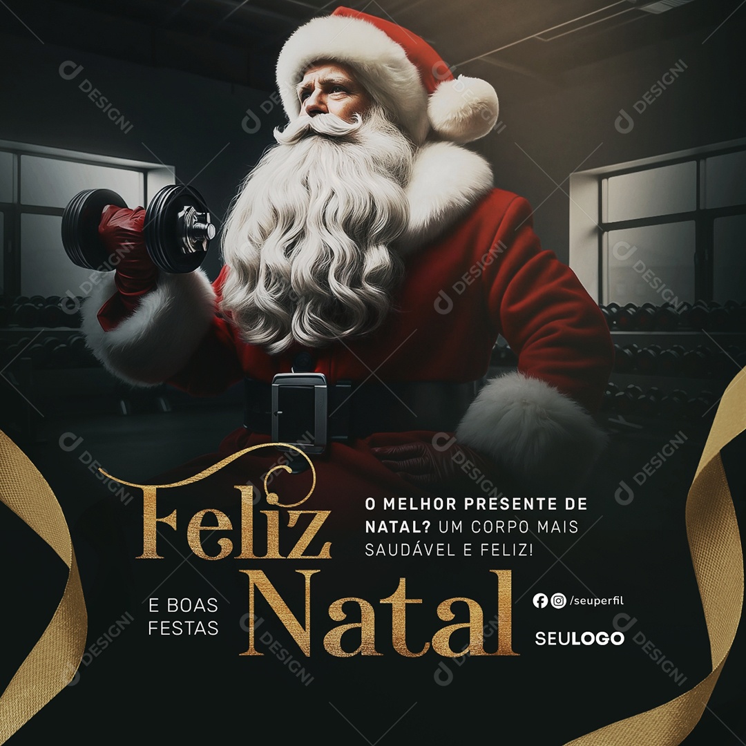 Feliz Natal Academia Social Media PSD Editável