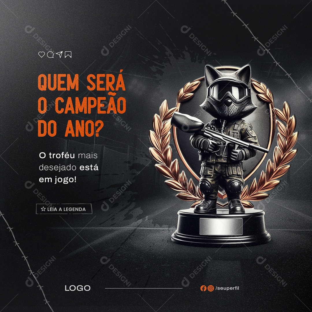 Paintball Quem Será o Campeão do Ano Social Media PSD Editável