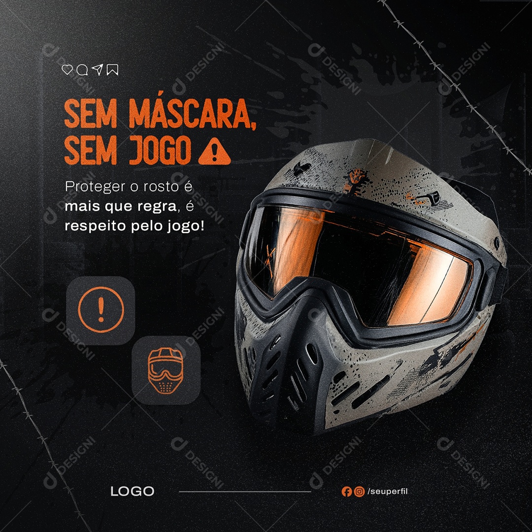 Paintball Sem Máscara Sem Jogo Social Media PSD Editável